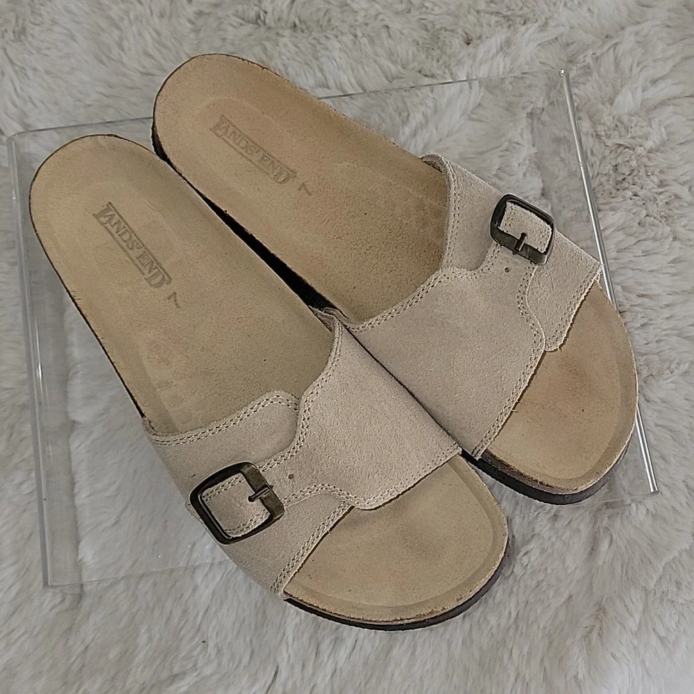 Land End Suede Slide Sandals sz7